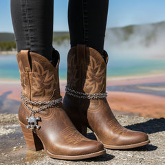 Brand New Women Silver Metal Boot Chain Bracelet Shoe Anklet Bling Skull Charm SET BC164