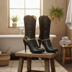 Brand New Women Gold Metal Chain Boot Bracelet Shoe Anklet Bling Lon Scorpion Charm SET BC124