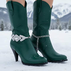 Brand New Women Silver Metal Boot Chain Bracelet Shoe Anklet Arrowhead Charm SET BC165