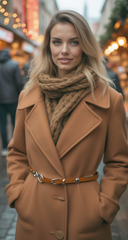 New Cool Women Orange Skinny Braided Waistband Fashion Belt M