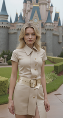 Gold Extra Long Fabric Wide Waistband Fashion Belt Adjustable Size XS L