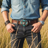 New Men Western Belt Buckle Silver Metal Bear Hunter Western Cowboy Country Side