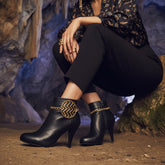 Brand New Women 2PCS Gold Metal Boot Chain Bracelet Shoe Anklet Round Chevron Charm Set Fashion Jewelry - A PAIR BC21