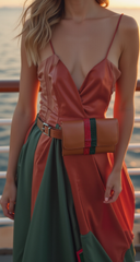 Women Brown Skinny Band Jeans Pant Loop Fashion Belt with Wallet - Adjustable Size S/M