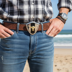 NEW Silver Metal Shield Plate Gold Bull Head Large 3D Belt Buckle Men Cowboy Western Accessories