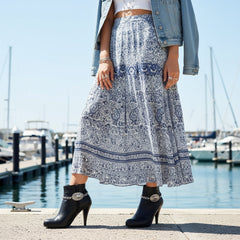 Brand New Women 2PCS Silver Metal Boot Chain Bracelet Shoe Anklet Rodeo Horse Charm Set Fashion Jewelry Concho - A PAIR BC19