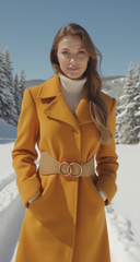 Women Beige Nude Wide Elastic Band Fashion Belt Gold Metal Circle Buckle S M