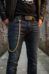 Men Women Gold Chunky Metal Long Thick Links Wallet Strong Chain Key Chain Biker