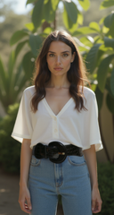 New Cool Women Hip High Waist Stretch Fabric Wide Black Fashion Belt Plus Size M L XL