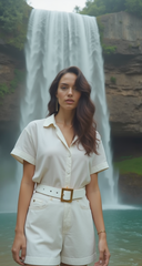 Women White Faux Leather Skinny Classic Basic Simple Belt Gold Square Buckle S M