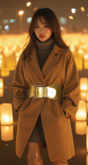 Women High Waist Hip Shiny Gold Color Elastic Fashion Belt Metal Buckle Size S M