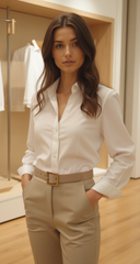 Women Beige Tan Faux Leather Skinny Fashion Belt Gold Metal Square Buckle S M