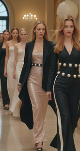 Women Black Faux Leather Dance Elegant Party Belt Imitation Pearl Beads Size S M