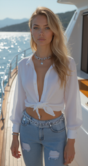 Silver Chunky Oval Thick Metal Chain Link Belt