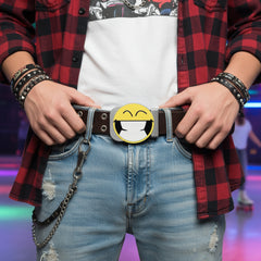 NEW Teeth Grin Smiley Face Enamel Metal Belt Buckle