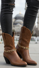 Brand New Women Gold Metal Chain Links Boot Bracelet Shoe Anklet Basic Charm SET BC125