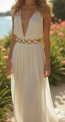 New Women Gold Metal Chain Narrow Playful Filigree Fashion Belt Flower Charms S M