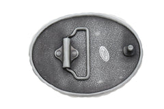 New Men Western Fashion Belt Buckle Silver Metal Cowboy Fleur De Lis Bling Oval Lily