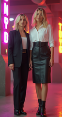 Women Black Faux Leather Waistband Fashion Belt Square Buckle Adjustable M L 