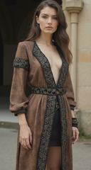 Boho Women Elastic Grey Waistband Narrow Belt Hip Waist Bling Beads Stones S M