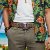 NEW Men Women Silver Metal Belt Buckle Tiki Statue Vacation