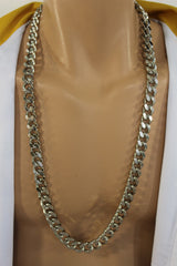 Brand New Men Silver Metal Chain Links Fashion Necklace Long Streetwear Heavy Duty Strong - M6