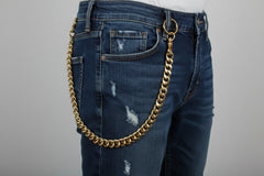 New Men Gold Wallet Chain 25" Metal Fashion Jewelry KeyChain Biker Strong Big Links