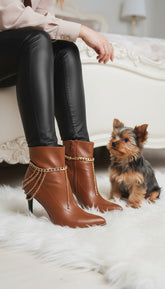 Brand New Women Gold Metal Chain Boot Bracelet Shoe Multi Wave Strands Charm SET BC99