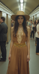 Tie Fashion Belt Yellow Gold Beads Wrap Around Hip High Waist Size M L