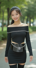 New Women Pewter Wide Metal Plate Fashion Belt Lion Coin Charm Medallion Fit S M