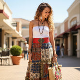 Brand New Women Red Wide Elastic Waistband Fashion Belt Antique Gold Metal Filigree Buckle Size S M WB12