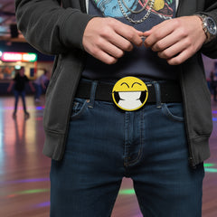 NEW Teeth Grin Smiley Face Enamel Metal Belt Buckle