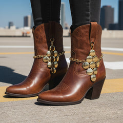 Brand New Women 2PCS Gold Metal Boot Chain Bracelet Grapes Charm Shoe Anklet BC79