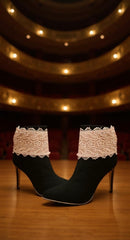 Brand New Women 2PCS Gold Metal Boot Chain Bracelet Shoe Anklet Lace Band Charm Set Fashion Jewelry - A PAIR BC45