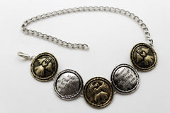 Brand New Women Silver Metal Boot Chain Bracelet Shoe Anklet Antique Gold Angel Protection Luck Blessing Charm SET BC246