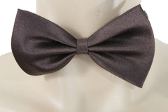 Brand New Dark Brown Clip-On Bow Tie Adjustable Satin Look Formal Costume Accessory