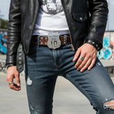 New Men Women Silver Metal Belt Buckle CA State California 10 Freeway Bling Western