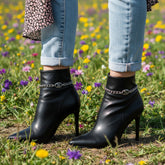 Brand New Women Silver Metal Boot Chain Bracelets SET Shoe Anklet Dollar Sign $ Charm 2PCS Pair BC2