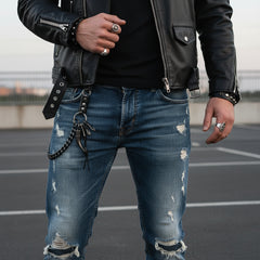 NEW Men Women 24" Horn Charm Wallet Jeans Chain Biker Motorcycle Style