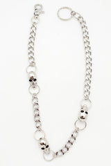 Brand New Men’s Silver Skull Link Jean Wallet Chain Punk Rock Gothic Metal Keychain M24