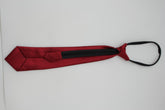 Brand New Red Formal Fashion Neck Tie Zipper Narrow Satin Look With Crystal Trim