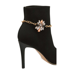 Brand New Women Gold Metal Boot Chain Bracelet Shoe Anklet Pink Silver Bling Star Charm SET BC282