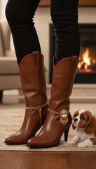 Brand New Women Gold Metal 2 Boot Chain Bracelets Shoe Bling Sun Flower Charm Handmade USA SET BC104