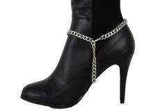 Brand New Women Silver Metal Boot Chain Bracelet Shoe Anklet Elephant Charm SET BC278