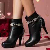 Brand New Women 2PCS Silver Metal Boot Chain Bracelet Bling Rhinestones Charm Shoe Anklet BC77