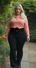 New Cool Women Hip High Waist Stretch Fabric Wide Black Fashion Belt Plus Size M L XL