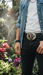 NEW Silver Metal Native American Indian Dance Warrior Oval Belt Buckle Men Accessories