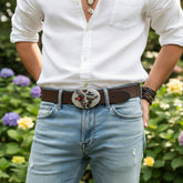 NEW Men / Women Buckle Silver Metal Native Style Warrior Dance Indian Cowboy Western