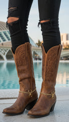 Brand New Women Gold Metal Chain Boot Bracelet Shoe Anklet Spider Charm SET BC122