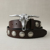 NEW Men Western Silver Metal Belt Buckle Long Horn Texas Cow Bull Skull Cowboys